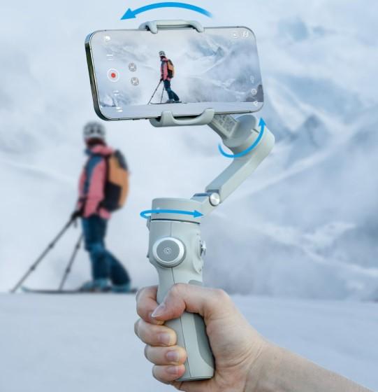 Feiyu VB4SE 3-Axis Smartphone Gimbal Stabilizer  Compact Handheld Video Stabilizer with Bluetooth Control, App Shooting Modes, 1300mAh Battery  Compatible with iPhone & Android