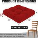 idee-home Outdoor Chair Cushions Set of 2, Patio Chair Cushions with Ties, 19 x19 In - 2pc