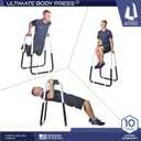 Ultimate Body Press Dip Bar Fitness Station - Adjustable Width Folding Dip Stand with Angled Grips, Stable Leveling and Easy Storage
