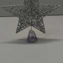 Fovths Christmas Tree Topper 8 Inches Metal Glittered Christmas Tree Topper Wire Star Treetop Sparkle Xmas Decoration for Christmas Tree Ornament Indoor New Year Holiday Party Supplies (Silver)