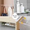 4 Pcs Goowin Tension Curtain Rod, No Drilling Spring Rod Short Tension Rod, Rustproof Small Mini Thin Tension Rods for Closet, Cabinets, Cupboard, Kitchen (White, 16-28 inch)