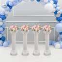 4PCS White Roman Columns Set, Roman Pillar, Wedding Pillars, Hollow Column Flower Stand for Wedding Party Event Decor, Flower Pot Columns and Pillars 10.63 * 34.65in