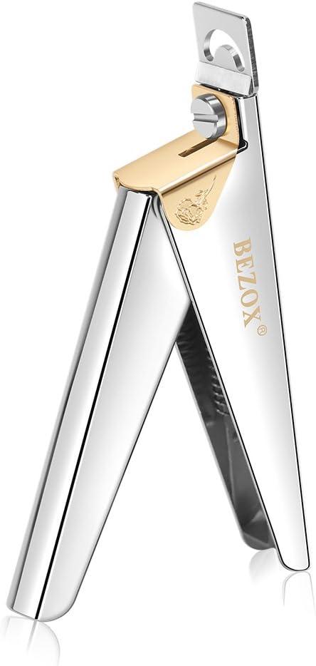 BEZOX Tip Cutters - Sharp Acrylic Nail Clippers, Nail Cutters for False Nails, Fake Nail Trimmer - Stylish Manicure Nail Art Tool (Silver)
