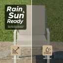 Outdoor Chair Cushions, Water-Resistant & Fade-Resistant, Patio Furniture Lawn Dining Chair Seat Replacement with Mid Back, Ties Zipper, Removable Cover, 18 x 16.5 Inch, Set of 4, Beige
