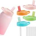 4-Pack 4-Color Soda Can Lids with Straws, Leak-Proof Soda Can Cover Lids with 2-in-1 Sip & Straw | Universal Fit for Standard Cans | Dishwasher Safe, Easy Take-Apart Cleaning