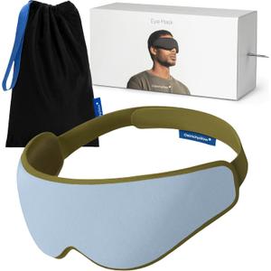 Ostrichpillow Eye Mask, Sleep Mask for Men Women 100% Blackout, No Pressure On Eyes, Soft & Breathable, Adjustable Fit, Travel Bag Included