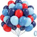 60pcs Red and Blue Balloons 12inch with Navy Slate Dusty Blue Red Balloons for Baby Shower Birthday Party Decorations