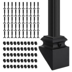 Angle Adjustable Connectors,Baluster Swivel Connectors with Screw for Installation of 1/6" Square Balusters balusters for Staircase Interior (50 Connectors 50 Slant Shoes)