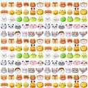 Libima 150 Pcs Mini Stuffed Animals Sea Animal Fruit Plush Keychain Set for Carnival Birthday Classroom Prizes Decoration for Clothes (Jungle Animals)