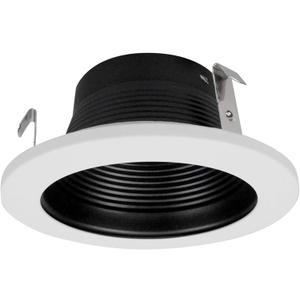 NICOR Lighting 4 inch Black and White Recessed Baffle Trim, for 4 inch Housings (19501)