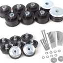 iKer Body Mount Bushing Kit Compatible with Ford F250 F350 2008-2016 Super Duty 2WD 4WD, Polyurethane Cab & Body Mount Steel Sleeves & Hardware. Black