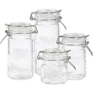 Mason Craft & More 3 Piece Glass Mini Clamp Jar Set