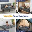 MAXYOYO 6" Futon Mattress Full Size, Tufted Futons Sofa Couch Bed with Twisted Rope Design Edging, Thick Corded Fabric Floor Mattress for Adults, Shredded Foam Filling (Frame Not Included), Dark Grey