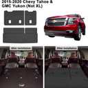 Cargo Mat with Backrest Protection for 2015-2019 2020 Chevy Chevrolet Tahoe/GMC YukonNot XL,TPE All Weather Protection Cargo Liner with Velcro Rear Seats Backrest car Accessories-Black