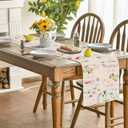 Wildflowers Floral Table Runner, Summer Fall Table Decoration with Meadow Grass and Botanical Print for Kitchen Dining Table or Home Party, 13x75 Inch