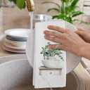 Sage Green Eucalyptus Hand Towels for Bathroom Set of 2, Eucalyptus Botanical Dish Tea Kitchen Towels, Shower Head Plant Hand Towels, Sage Green Bathroom Decor, 16x24 in