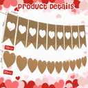 2 x 4 Pcs Vintage Valentine's Day Heart Garland Book Page Heart Garland Newspaper Bunting Strand String Banner for Valentine's Day Birthday Wedding Anniversary Engagement Nursery Party Decor