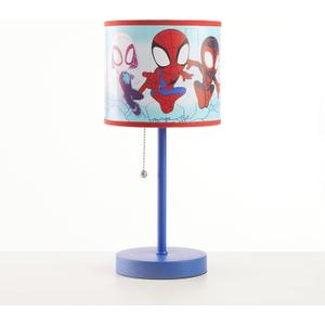 Marvel Spidey and His Amazing Friends Table Lamp,Kids Stick Lamp with Pull Chain by Idea Nuova,Fun Bedroom or Nightstand Lighting,Official Spidey Decor