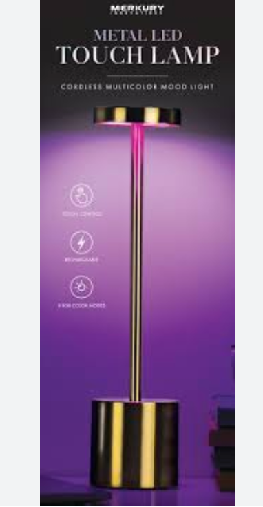 MERKURY Metal LED Touch Lamp Cordless Multicolor Mood Light