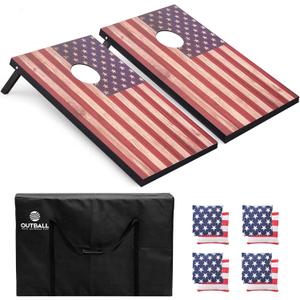 Cornhole Set 4x2 and 3X2 Regulation Size Corn Holes Sets with Carrying Bags & 8 Bean Bags Cornhole Boards Bean Toss Games for Adults Family Outdoor Beach Lawn Outside Backyard Games