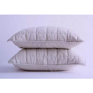 European Linen Box Quilted Shams Set, L - 40". W - 22, 2 Pillow case