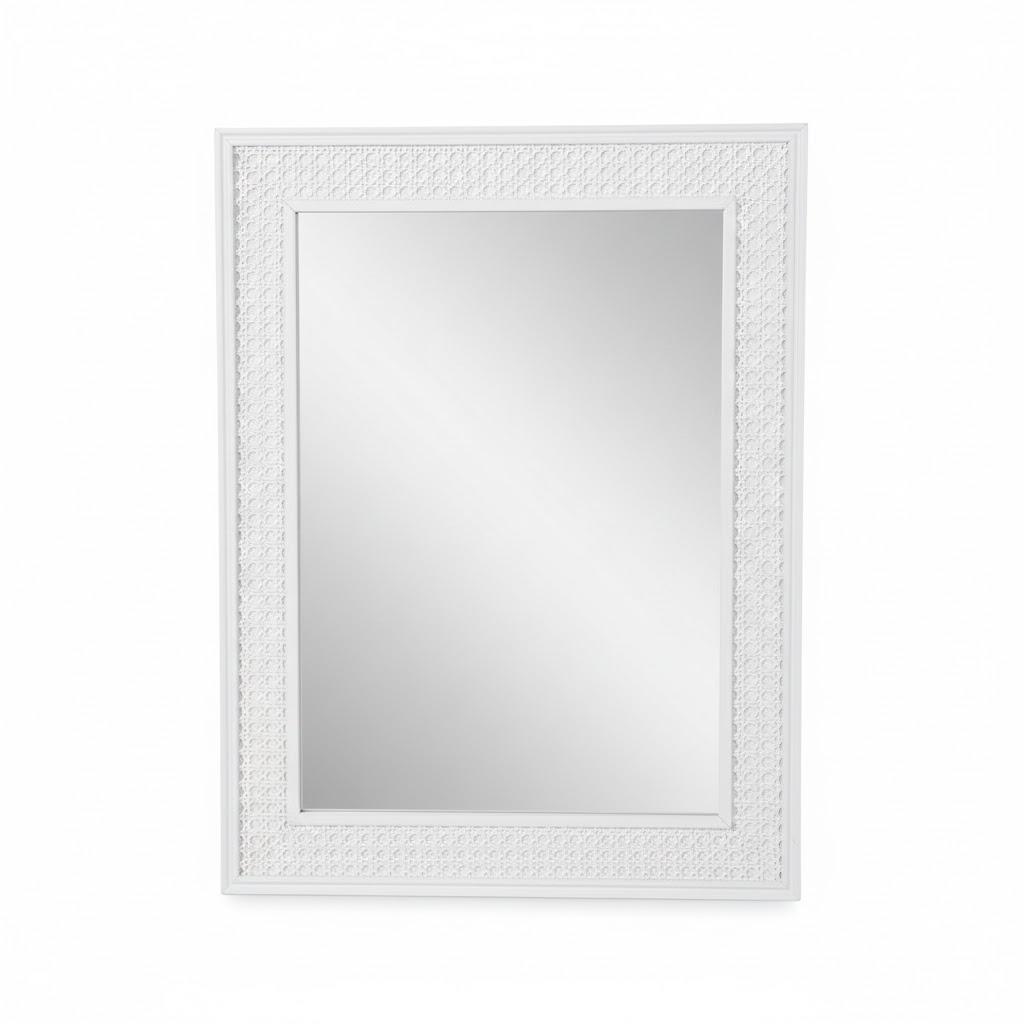 DI CA 18x24 WHITE RATTAN MIRROR