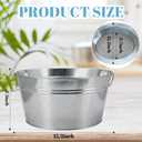 4 Gallon Galvanized Tub Ice Buckets for Parties Portable Beverage Tub (EXP 10/08/26)