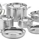 Cuisinart 12-Piece MultiClad Pro Triple Ply Stainless Stainless Steel Pots and Pans Set, Cookware Set Compatible with Induction, Electric, Gas Cooktops, Cool Grip Handles, Oven Safe to 500F, Silver