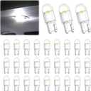 30 PCS Car 194 LED Bulbs, 168 2825 W5W T10 Wedge COB LED Replacement Bulb, 6000K License Plate Light Bulb, Error Free Interior Bulb for Dashboard Light, Dome Lights,License Plate Lights (White)