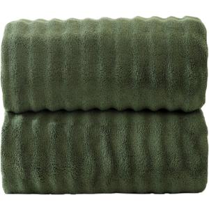 Bath Sheets 40x80 Inches Microfiber Extra Large BathTowels Super Soft Absorbent Quickly Dry Shower Towels for Bathroom (Olive Green,PK 2)