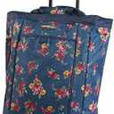 Pacific Coast Signature Large Rolling Shopper Tote Bag (Color: Rose Garden Navy)
