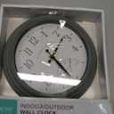 La Crosse Clock 433-3020 8-inch Indoor/Outdoor Sage Green Quartz Wall Clock with Temperature, Small