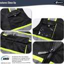 JKSafety Hi Vis Reflective Safety Vests for Men Women High Visibility Vest with Pockets Mesh Fabric Construction Safety Apparel Neon Vest for Work (220-Black, S) 