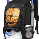 MATEIN Baseball Backpack, Softball Bat Bag with Shoes Compartment for Youth, Boys and Adult, Lightweight Baseball Bag with Fence Hook Hold TBall Bat, Batting Mitten, Helmet, Caps, Teeball Gear