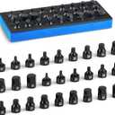toolant 3/8"drive impact hex bit socket set 27PCS,Hex Drive, SAE/Metric, 5/32"-11/16",4mm-17mm, S2 Steel Air Drive Allen Socket set,Impact Grade
