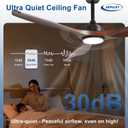 Depuley 52-Inch Ceiling Fan with Light: Walnut 3 Blade Outdoor Fans for Patios - Dimmable Indoor Fan with Remote APP Control Ultra Quiet DC Motor Reversible 6 Speed Timer