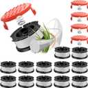 Weed Wacker String for Black and Decker Spool Line Weed Eater String AF-100 Replacement Spool, Automatic Feed Trimmer Line with Nylon Tensile Strength for Clipping Garden (12Spools + 4Caps+4Springs)