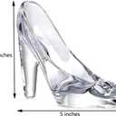 YF-ANEN Glass Crystal High Heels Bright Cool Glass Shoes Little Girl Birthday Decoration Party, Wedding Supplies Decorative (Transparent)