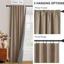 PONY DANCE Linen 100% Blackout Curtains 84 inches Long for Bedroom Living Room Darkening Full Black Out Rod Pocket Back Tab Textured Thermal Insulated Window Curtain Drapes, 2 Panels Set, Linen/Burlap