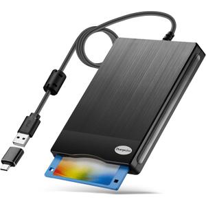 Floppy Disk Reader, 3.5 inch USB Type A&C External Floppy Disk Drive, 3 1/2 Floppy Disc Reader for PC,Laptop&Notebook-Brushed Texture