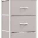 Somdot Dresser for Bedroom with 3 Drawers, Storage Organizer Chest of Drawers with Removable Fabric Bins for Closet Bedside Living Room Laundry Entryway Hallway, Ash Grey