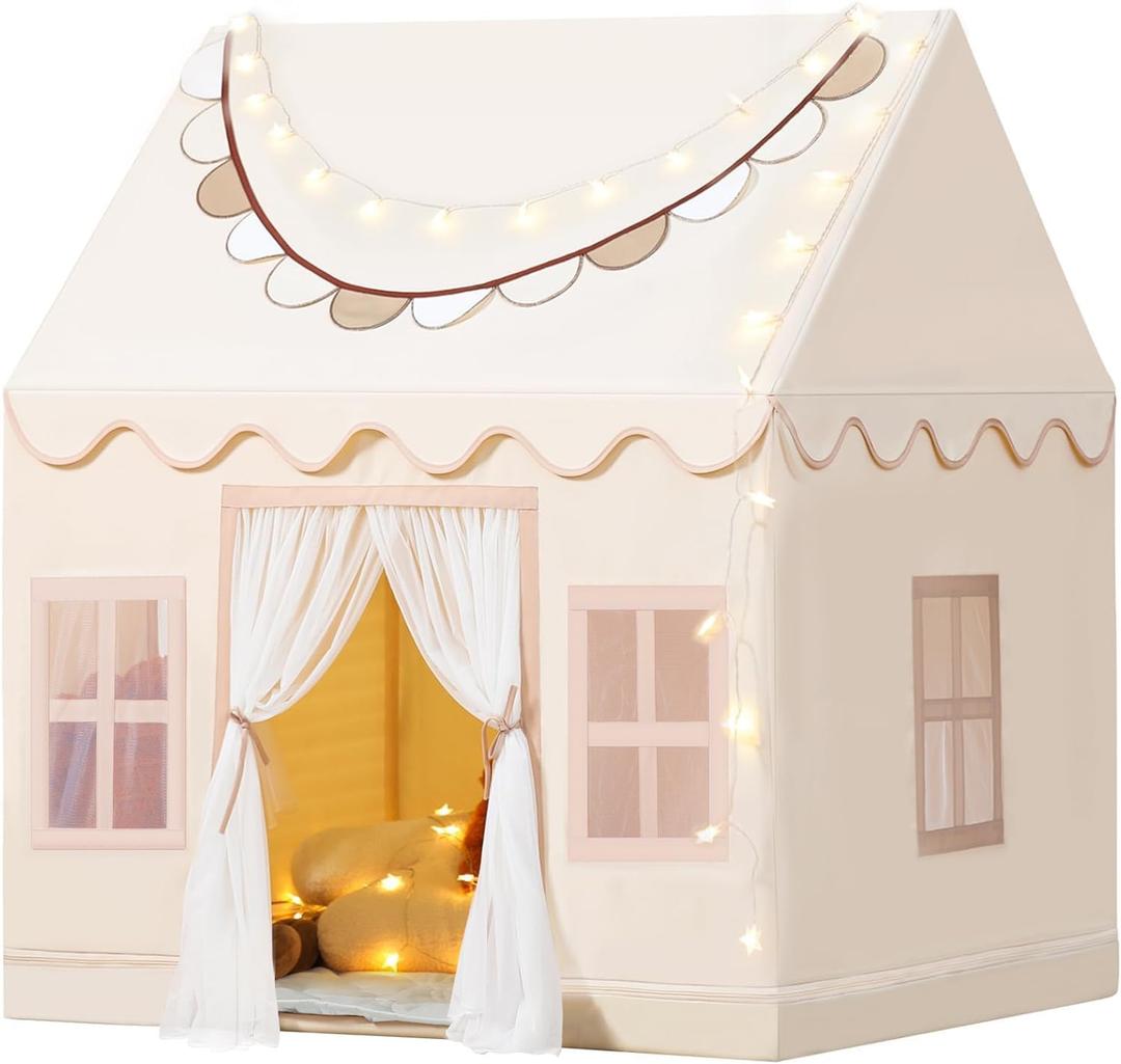 Wilwolfer Play Tent for Kids with Star Lights & Banners, Kids Tent Indoor for Toddler, Indoor Plyahouse for Playroom Furniture, Gift Toys for Boys & Girls Wilwolfer Play Tent for Kids with Star Lights & Banners, Kids Tent Indoor for Toddler, Indoor Plyahouse for Playroom Furniture, Gift Toys for Boys & Girls