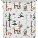 Kids Laundry Hamper,Animal Laundry Basket Collapsible Woodland Storage Baskets for Home Decor,Office,Home Organizer,(Woodland animal