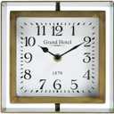 NIKKY HOME Rotating Table Clock, Non-Ticking Silent Battery Operated Decorative Mantel Desk Shelf Metal Clock for Home, Office, Living Room, Bed Room - Gold