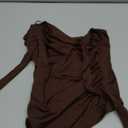 SOLY HUX Women's Ruched Halter Y2K Crop Tops Tie Back Sleeveless Slim Fit Cami Tops Coffee Brown X-Small