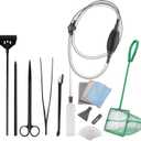 7 Pieces Fish Tank Vacuum Gravel Cleaner Kit with Aquarium Cleaning Kit, Gravel Vacuum for Aquarium Water Change and Remove Dirt Sand