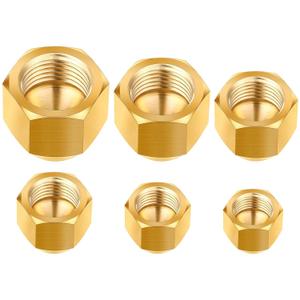 Gisafai 6 Pcs Brass Pipe Caps Compression Cap Stop Valve Sae 45 Degree & Gas Line Flared Tube Fittings for 1/4" 5/16" 3/8" 1/2" 5/8" 3/4" Od(Fittings for 1/4" 5/16" 3/8" 1/2" 5/8" 3/4" OD)