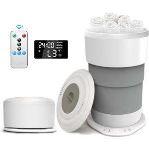 Foldable Towel Warmer for Bathroom Time Setting and Ambient LightingAuto Shut Off,Fits Up to Two 40"X70" Oversized Towels, Bathrobes, Blankets