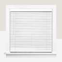 CHICOLOGY 2" Cordless Faux Wood Blinds, Room Darkening Smooth PVC Window Blinds, Cordless Lift, Light Control and Privacy, Inside/Outside Mount, Moisture Resistant, Basic White, 34" W x 48" H