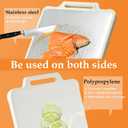 Double Sided Stainless Steel Cutting Board for Kitchen White Large Steel/Wheat Straw PP Cutting Boards non Toxic Chopping Board for Meat, Vegetables, Fruits 16"11" Upgrade Version